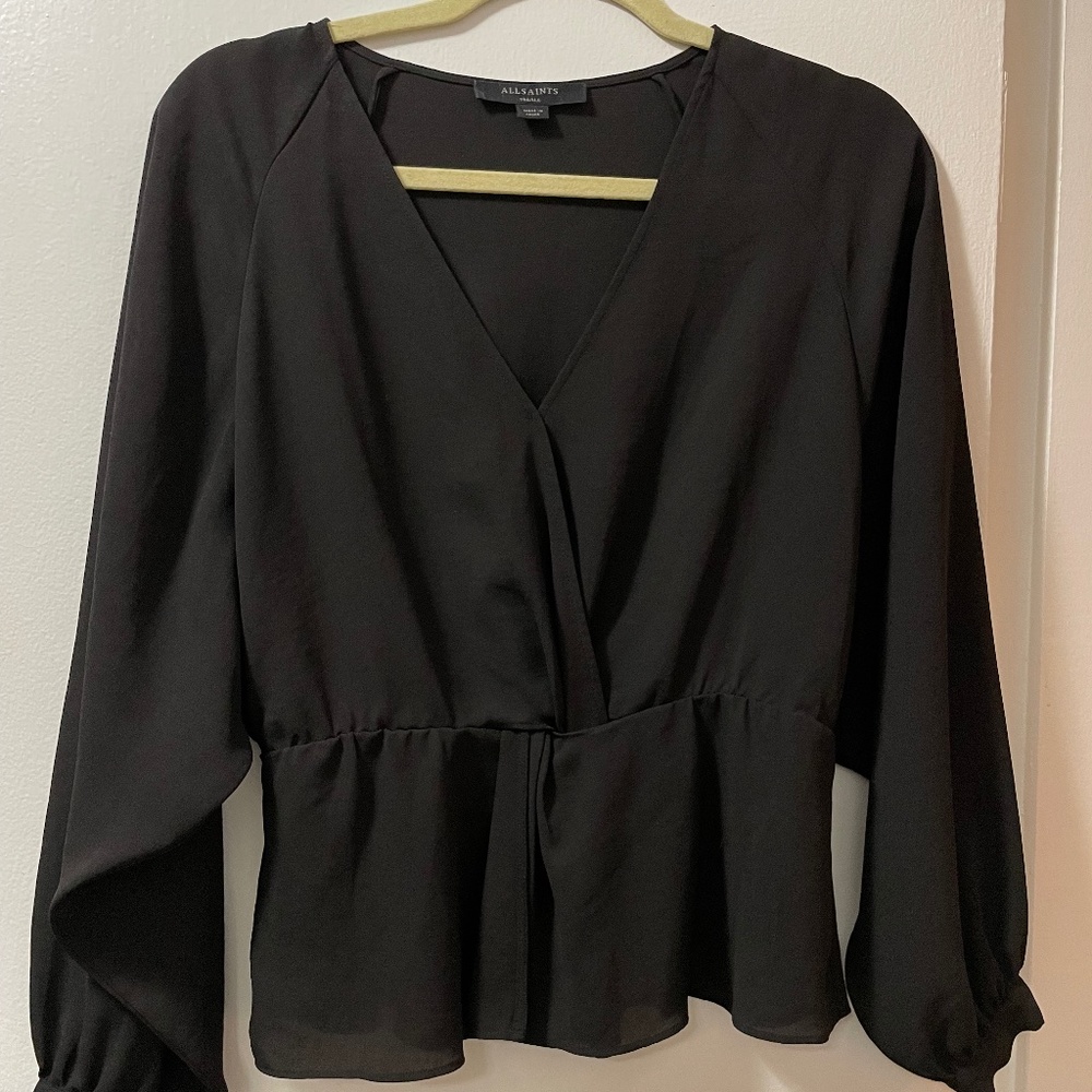 AllSaints Black Lasia Top
